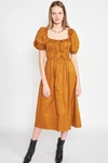 long sleeve empire midi dress Arina Velvet Empire Midi Dress