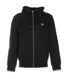 Fred Perry Fp Hooded Zipper Through Sweatshirt Clothing In Blue