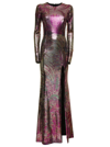 Etro Nan Iridescent Grid Gown In Multicolor