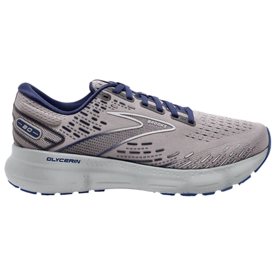 Brooks Men's Glycerin 20 Running Shoes - D/medium Width In Alloy/grey/blue Depths