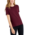 ALFANI WOMEN'S CREWNECK T-SHIRT, CREATED FOR MACY'S