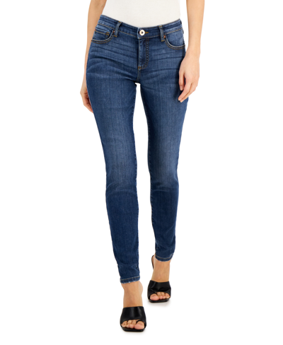 Inc International Concepts Women's High-rise Frayed-hem Skinny Jeans, Created For Macy's In Dark Indigo
