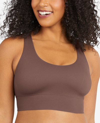 Maidenform Women's Pure Comfort Feel Good Seamless Crop Tank Dm2304 In Sparrow Brown