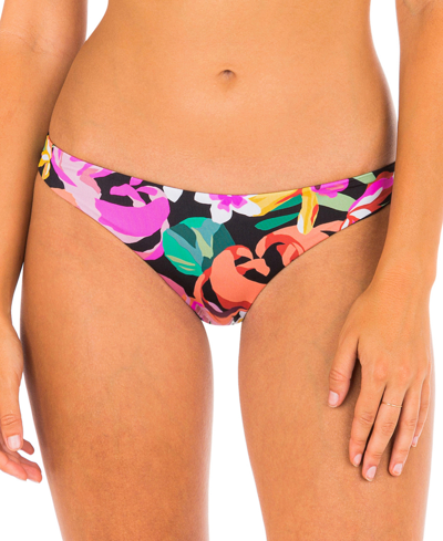 Hurley Juniors' Flora Pop Bikini Bottoms Women's Swimsuit In Floral Pop Black Multi