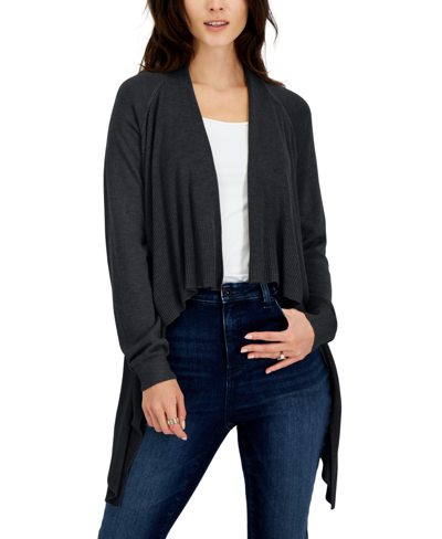 Inc International Concepts Women's Cascade Open-front Cardigan, Created For Macy's In Deep Black