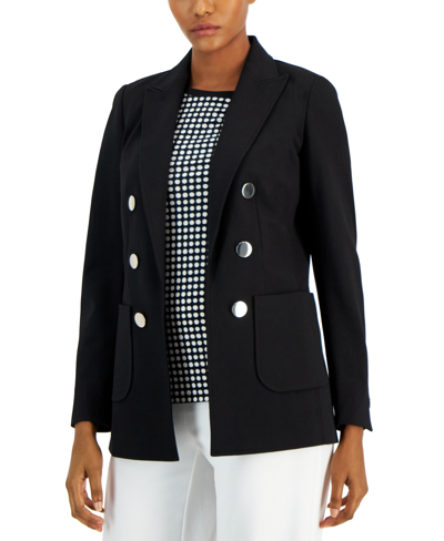 Anne Klein Women's Faux Double-breasted Jacket In Anne Black