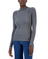 INC INTERNATIONAL CONCEPTS WOMEN'S DETAIL RIBBED MOCK NECK SWEATER, CREATED FOR MACY'S