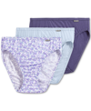 Jockey Elance French Cut 3 Pack Underwear 1485 1487, Extended Sizes In Midnight Iris/bouquet Bloom/frothy Blue