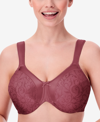 Bali Minimizer Satin Tracings Comfort Strap Underwire Bra 3562 In Rustic Berry Red