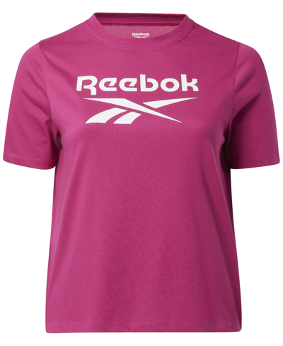 Reebok Plus Size Logo T-shirt In Semi Proud Pink