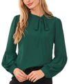Cece Tie Neck Blouse In Alpine Green