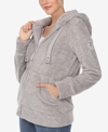 White Mark Plus Size Hooded Sherpa Jacket In Gray