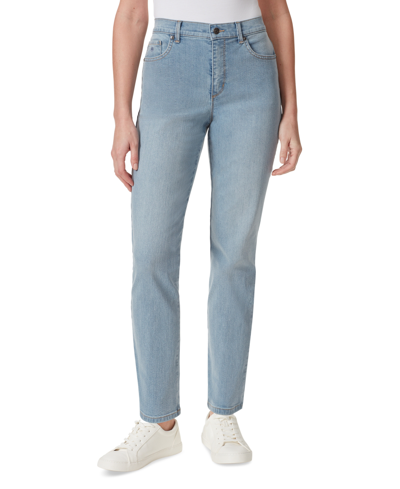 Gloria Vanderbilt Amanda Womens Light Wash High-waist Tapered Leg Jeans In Niseko W Whiskers