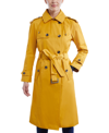 LONDON FOG WOMEN'S DOUBLE-BREASTED HOODED TRENCH COAT