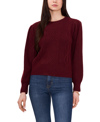 1.state Variegated Cables Crewneck Sweater In Windsorwine