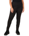Vince Camuto Plus Size Plaid Leggings In Rich Black