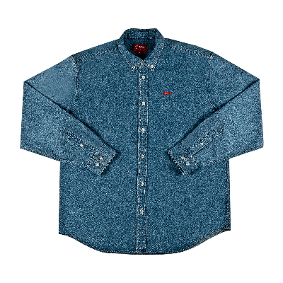 Pre-owned Supreme Small Box Twill Shirt 'denim' In Blue