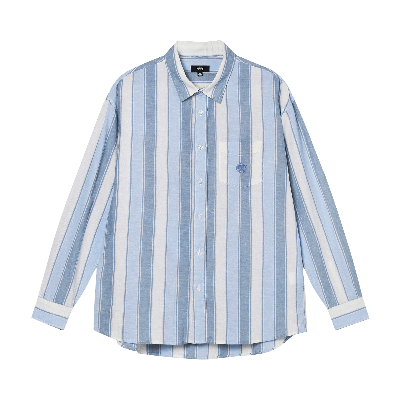 Pre-owned Stussy Wide Striped Shirt 'blue Stripe'