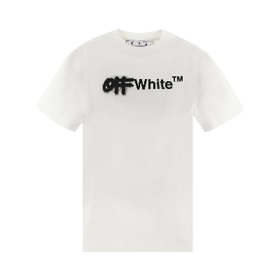 Pre-owned Off-white Spray Helvetica Over Skate Short-sleeve Tee 'white/black'