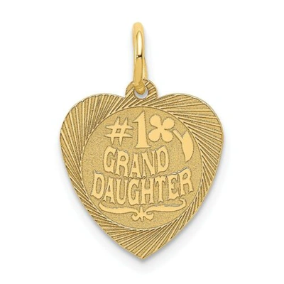 Pre-owned Accessories & Jewelry 14k Yellow Gold Children's 1 Grand Daughter Charm Kids Pendant 18mm X 14mm