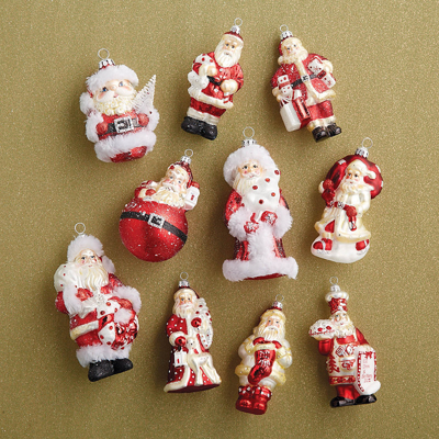 Frontgate Santa Collectible Ornaments, Set Of 10