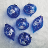 FRONTGATE SAPPHIRE SCROLL ORNAMENTS. SET OF SIX