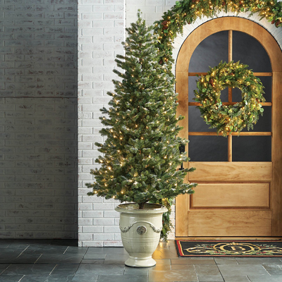 Frontgate Montana Outdoor Flocked Pine Full Profile Tree