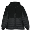 C.P. COMPANY LENS-DETAIL HOODED PUFFER JACKET