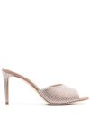 Paris Texas Neutral Holly 85 Crystal-embellished Suede Mules In Neutrals