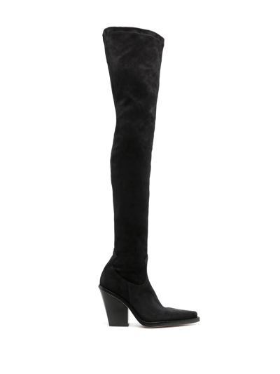 Paris Texas Black Vegas 100 Suede Thigh-high Boots