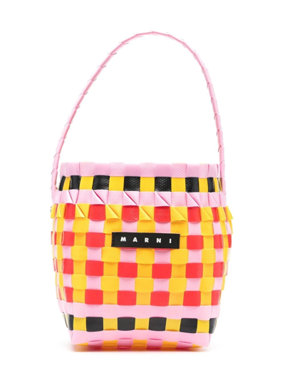 Marni Kids' Logo-patch Bucket Bag In Pink