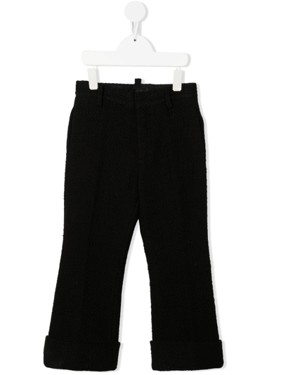 Dsquared2 Teen Knitted Straight-leg Trousers In Dq900