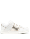 Valentino Metallic Low-top Skate Sneakers In White
