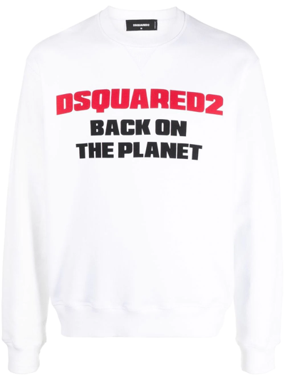 Dsquared2 'back On The Planet' Sweatshirt In White