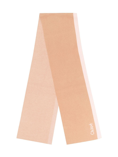 Chloé Kids' Logo Knitted Scarf In Neutrals