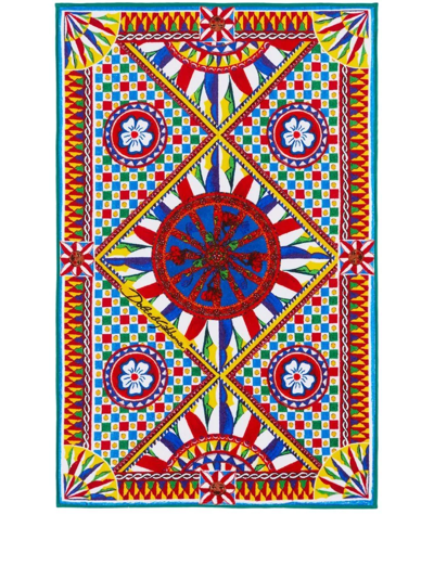 Dolce & Gabbana Geometric Pattern Bath Mat In Multicolour