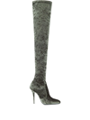 Saint Laurent Crinkled Velvet-finish 110mm Boots In Green