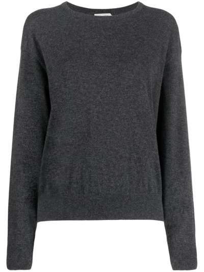 Saint Laurent Crew-neck Jumper In Grey