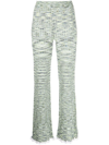 Simkhai Grayson Slim-leg Mid-rise Knitted Trousers In Green