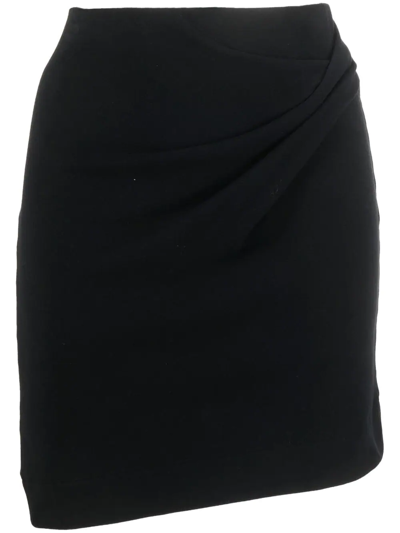 Iro Caray Gathered Suede Mini Skirt In Black