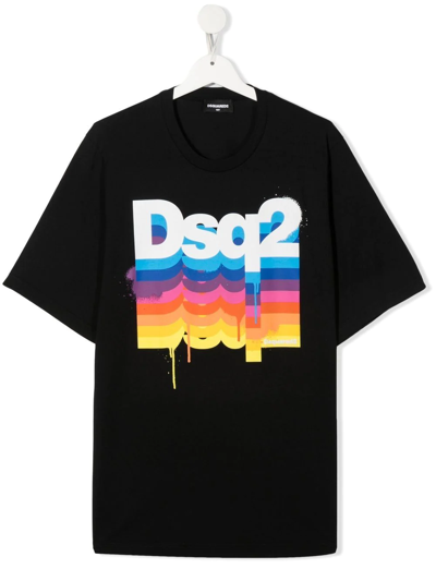 Dsquared2 Kids' Logo-print Cotton T-shirt In Back
