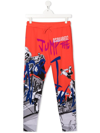 Dsquared2 Teen Graphic-print Leggings In Red