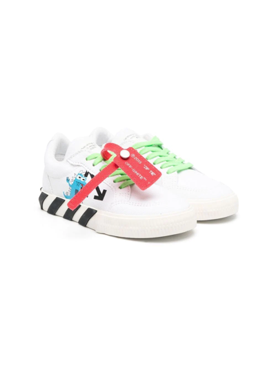 Off-white Kids' Monsters Vulcanized Lace-up Sneakers In White