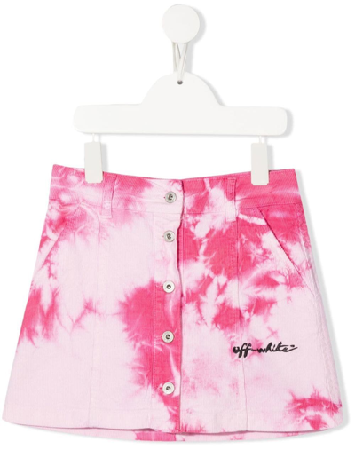 Off-white Kids' Tie Dye-print Skirt In Pink