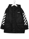 Off-white Logo-print Parka Jacket In Black