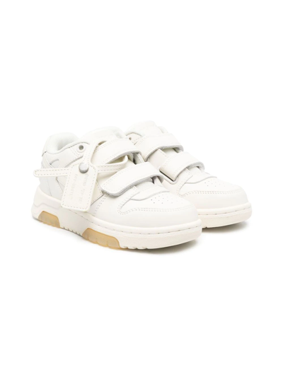 Off-white Kids' Off White Boys  White Leather Trainers