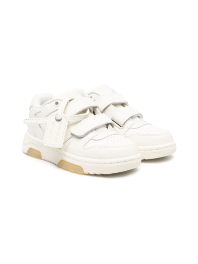 Off-white Kids' Off White Boys White Leather Sneakers In White Off