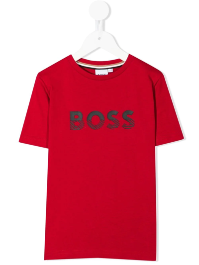 Bosswear Kids' Logo-print T-shirt In Red