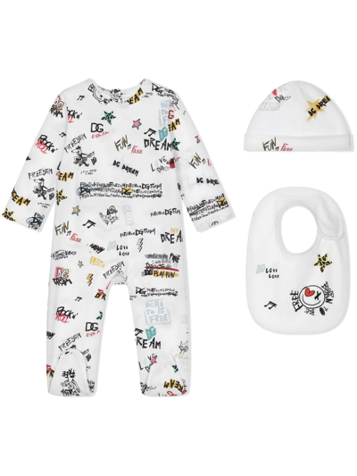 Dolce & Gabbana Rock-print Babygrow Set In White