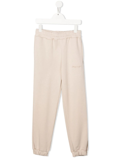 Pinko Kids' Cuffed-leg-track Pants In Neutrals